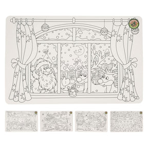 Página para colorear navideño de PLATEMAT, conjunto de 12 piezas