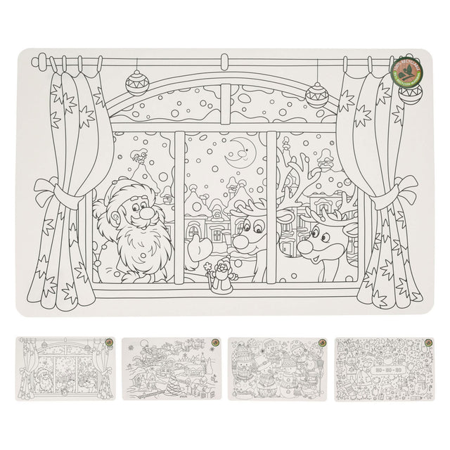 Página para colorear navideño de PLATEMAT, conjunto de 12 piezas