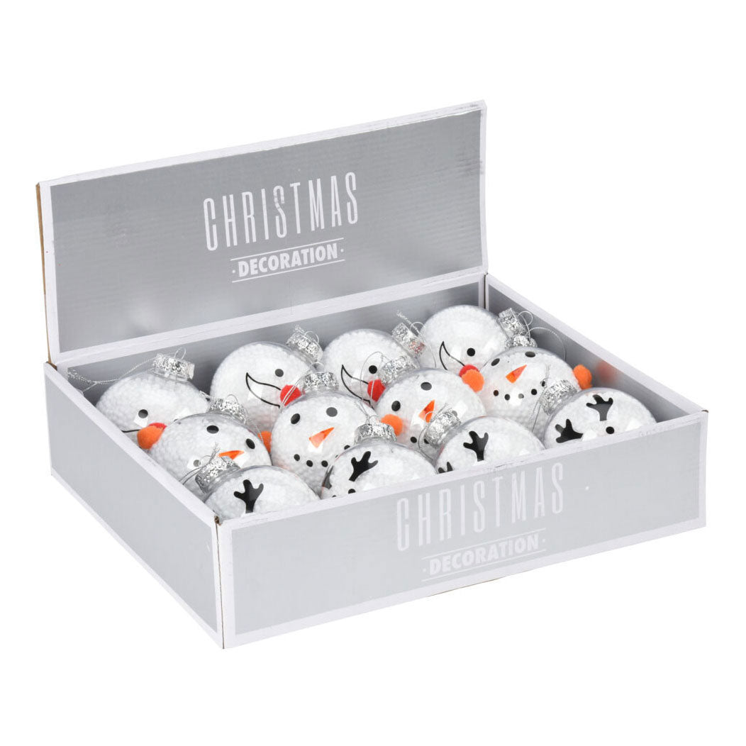 Muñeco de nieve de Navidad de Navidad 8 cm, juego de 12 piezas