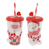 Beber tazas de Navidad con paja, set de 12 piezas