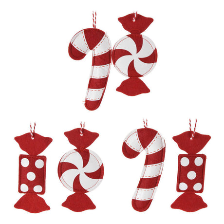Ngk Perchas navideñas de fieltro para dulces, juego de 12