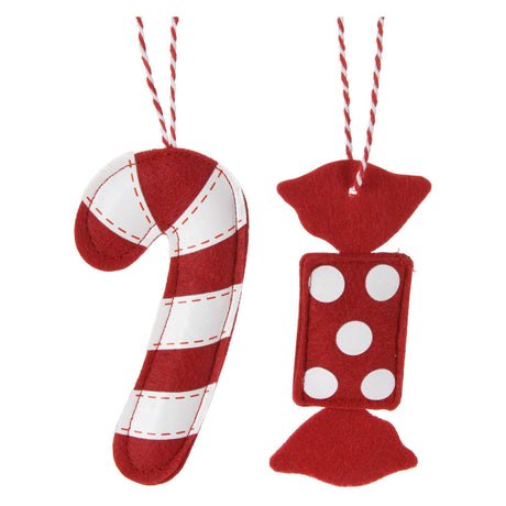 Ngk Perchas navideñas de fieltro para dulces, juego de 12