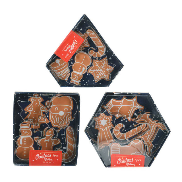 Conjunto de forma adecuada de acero inoxidable de Navidad, 5dlg.