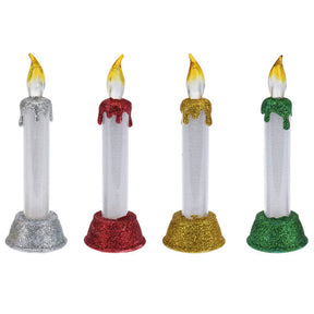 Vela liderada con brillo navideño, 15 cm.