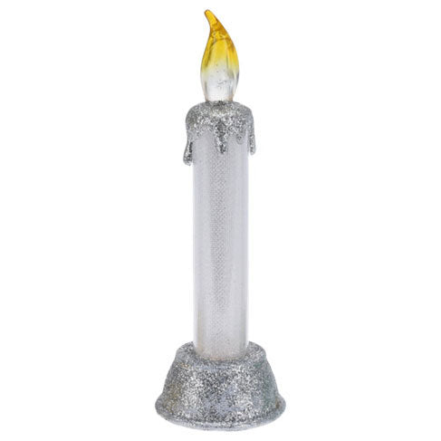 Vela liderada con brillo navideño, 15 cm.
