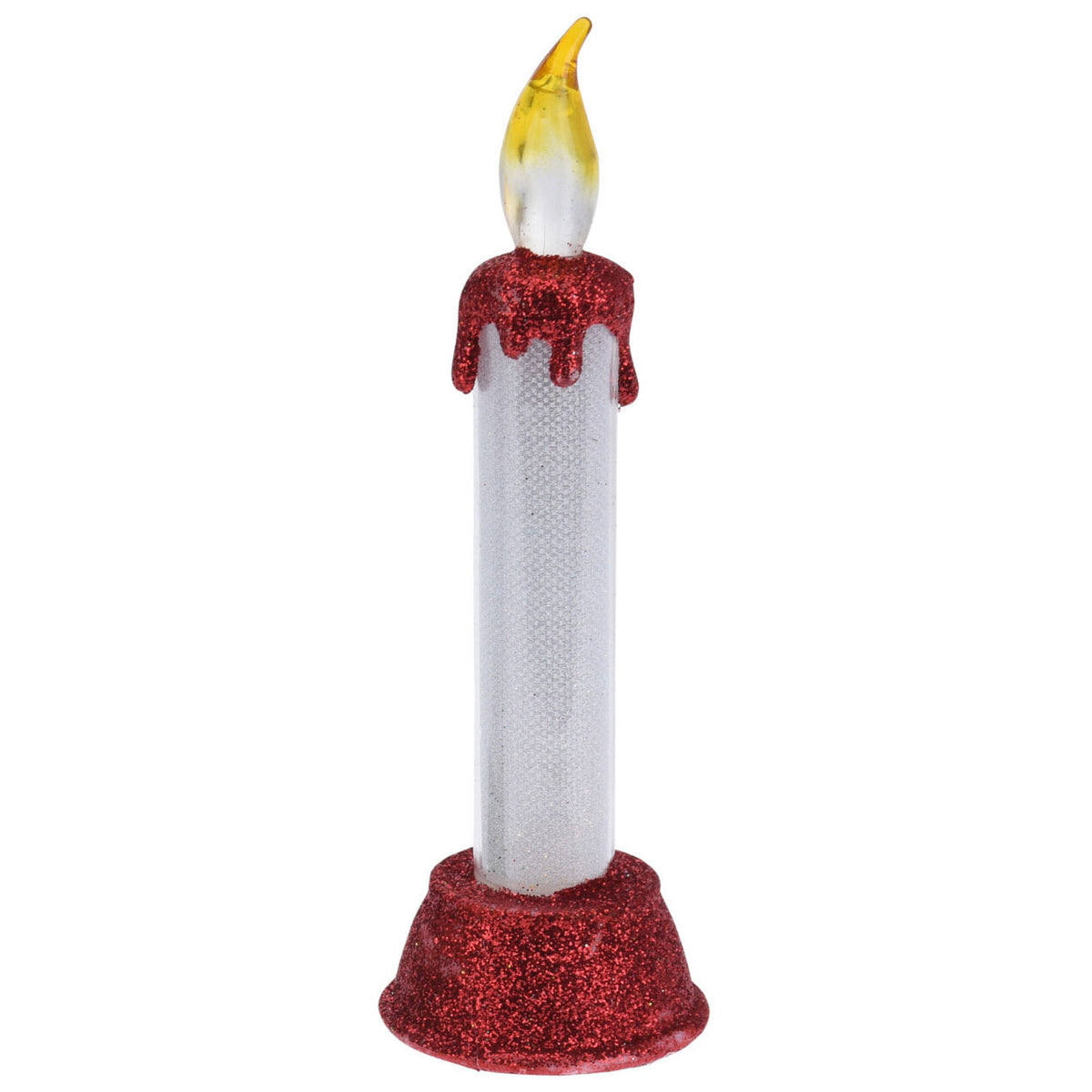 Vela liderada con brillo navideño, 15 cm.