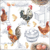 Servilletas Ambiente granja de pollos 25cm