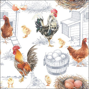 Servilletas Ambiente granja de pollos 25cm