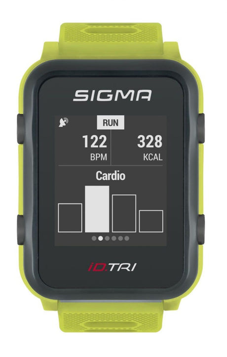 Sigma id.tri verde neón basic zs harts gps acti ant+ ble + juego de sensores