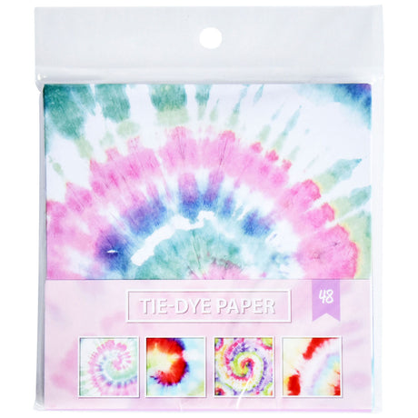 Diseño tie-dye de papel de colores, 15x15cm