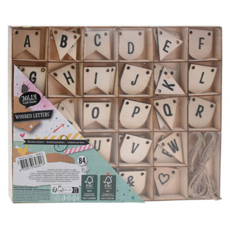 Letras de madera, 84ud.