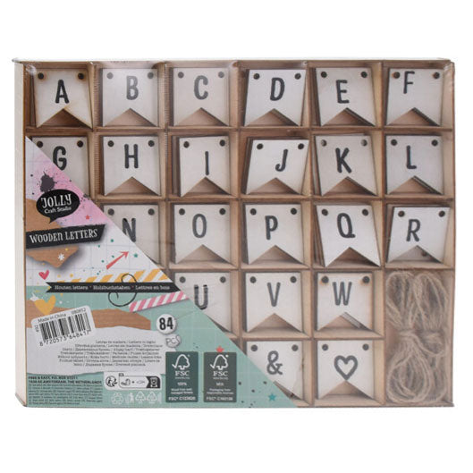 Letras de madera, 84ud.