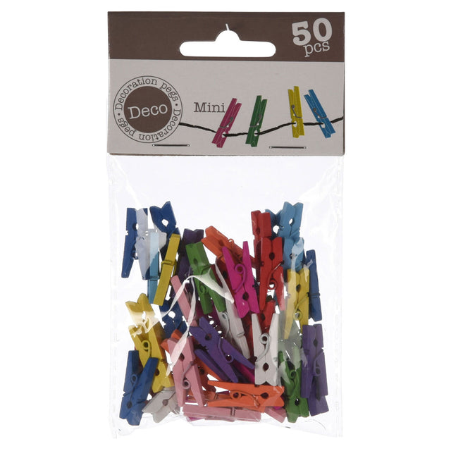 Minipinzas para la ropa de madera, 50 uds.