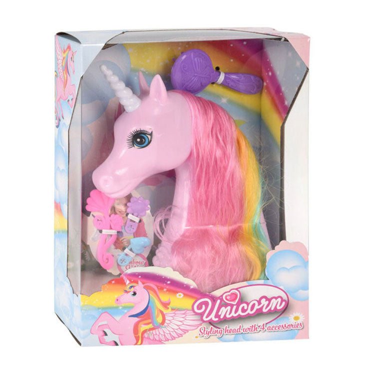 Cabeza de capucha de unicornio con 4 accesorios.