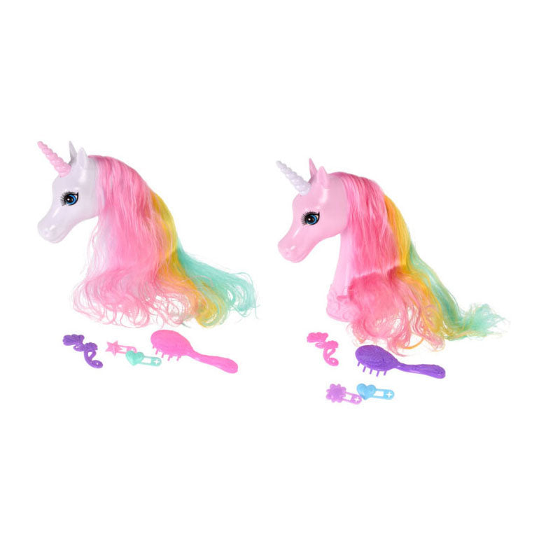 Cabeza de capucha de unicornio con 4 accesorios.