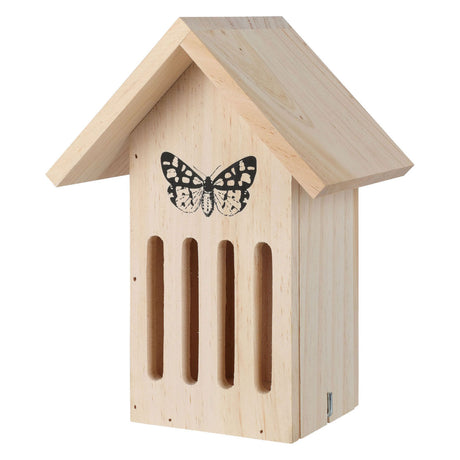 Caja de mariposas de madera.