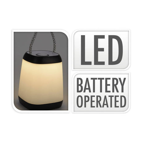 Lámpara de mesa Home Styling portátil LED negro 9x12cm