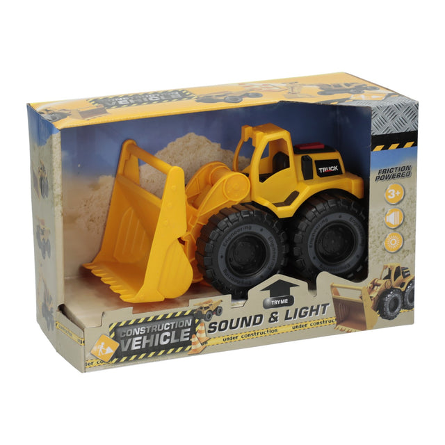 Cargador frontal para vehículo de obras, 19 cm.