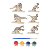 Juego de pintura Dino madera, 6 piezas.