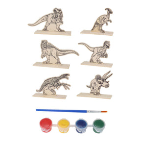 Juego de pintura Dino madera, 6 piezas.