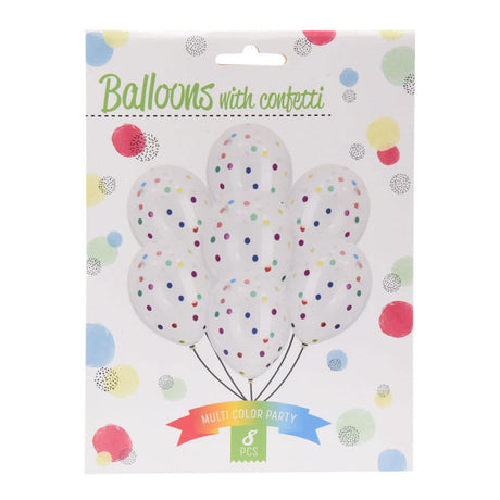 Globos con confeti multicolor, 8 uds.