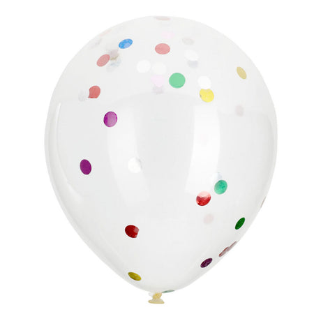 Globos con confeti multicolor, 8 uds.