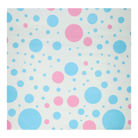 Papel de regalo lunares azul rosa, 4mtr.
