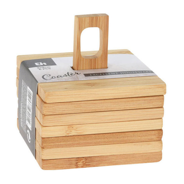 Posavasos de bambú, juego de 6