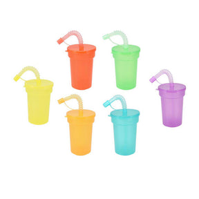 Koopman vasos de colores para beber, juguete con pajita, juego de 6 vasos de plástico.