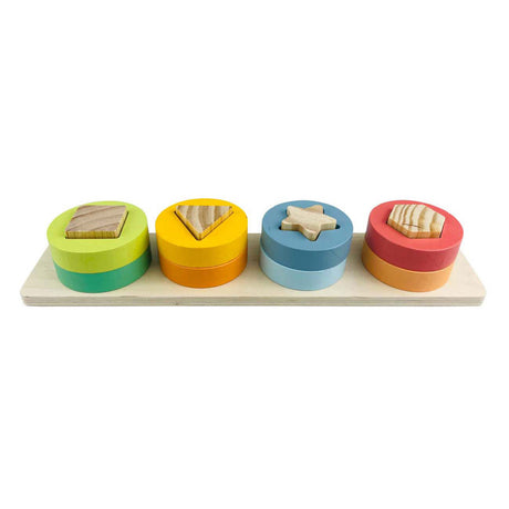 Koopman rompecabezas de madera apilable, juguetes educativos con formas, 9 piezas multicolor.