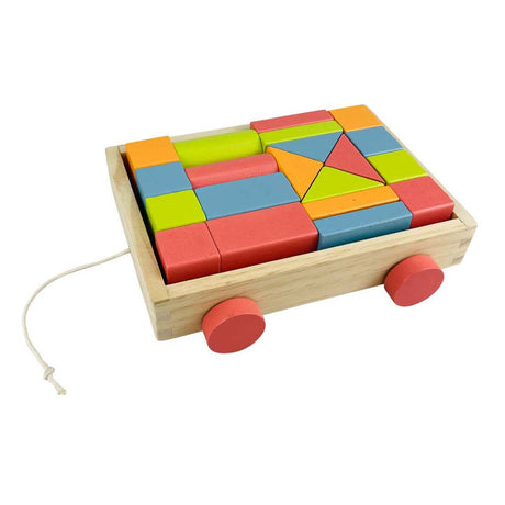 Carro de bloques de madera, 20 piezas.