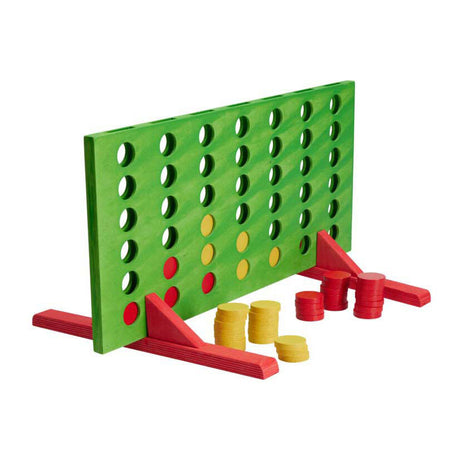 Juego de 4 en una línea de madera.