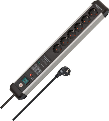 Brennerstuhl premium-protect-line 60.000a regleta con protección contra sobretensión 6 vías 5m h05vv-f 3g1.5