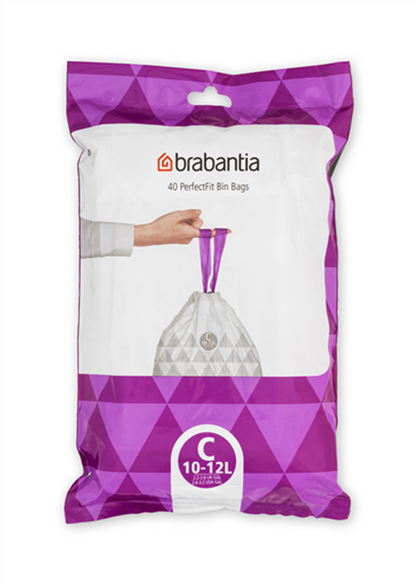 Brabantia bolsas de basura perfectfit 10-12 litros c dispensador pack 40 bolsas