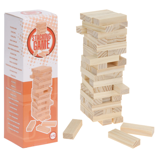 Torre apilable de madera mini, 54 piezas