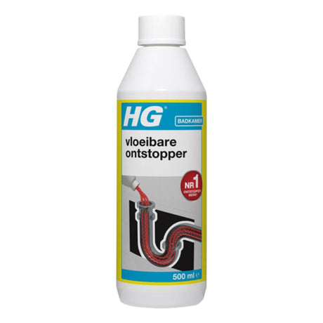 Desbloqueador líquido Hg (500 ml) | destapar eficazmente el desagüe