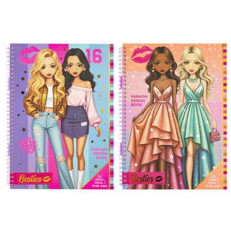 Libro de diseño de moda de las mejores amigas del grupo de manualidades creativas a4 con accesorios