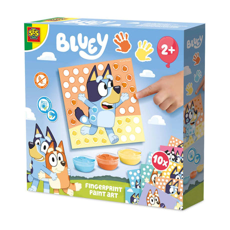Ses creative bluey - pintura para dedos - juguetes para bebe - vegano sin gluten - lavable - para niños a partir de 2 años - 10 tarjetas