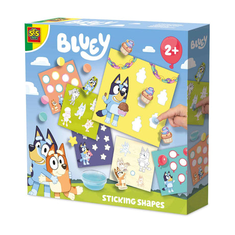 Ses creative bluey - pegar formas con pegamento para los dedos - manualidades - para niños a partir de 2 años - 6 tarjetas
