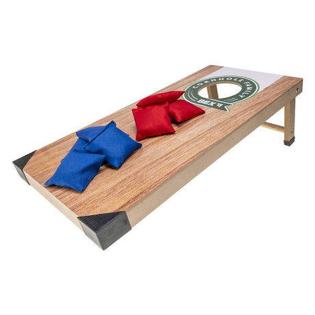 Bex sport bex cornhole family - Juego de lanzamiento americano - Juego de pufs - Juego de cornhole compacto con 1 tablero de juego (60x30x7 cm) - Incluye 8 pufs - A partir de 8 años
