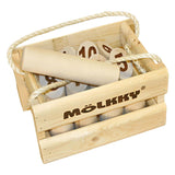 Tactic mölkky - juego de atrapar y lanzar - juego de lanzamiento de madera original finlandés en un estuche de madera de lujo - madera de abedul sostenible - con aplicación de puntuación gratuita