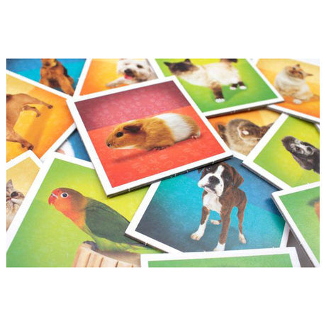 Tactic Memo Pets - Juego de notas - Encuentra las parejas adecuadas - Perros, gatos, conejos y otras mascotas - Juego de mesa para niños y familias - De 2 a 6 jugadores - A partir de 3 años