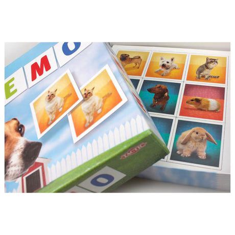 Tactic Memo Pets - Juego de notas - Encuentra las parejas adecuadas - Perros, gatos, conejos y otras mascotas - Juego de mesa para niños y familias - De 2 a 6 jugadores - A partir de 3 años