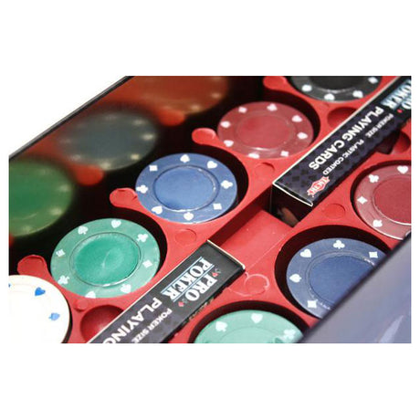Set Tactic Pro Poker Texas Hold'em - Set de póquer - Estuche de aluminio de lujo - 200 fichas de 11,5 gramos - Incluye cartas, dados y botón de repartidor - A partir de 14 años