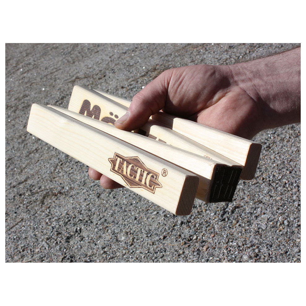 Arco de lanzamiento Tactic mölkky mölkkaari - juego de atrapar y lanzar - juego de lanzamiento de madera original finlandés - madera de haya sostenible - con aplicación de puntuación gratuita