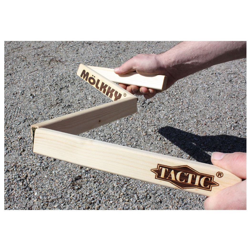 Arco de lanzamiento Tactic mölkky mölkkaari - juego de atrapar y lanzar - juego de lanzamiento de madera original finlandés - madera de haya sostenible - con aplicación de puntuación gratuita