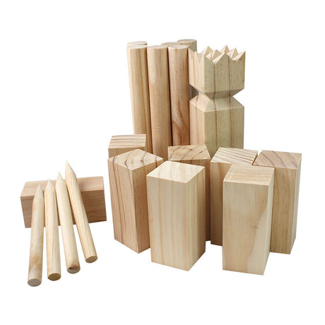 Tactic Kubb – Juego de atrapar y lanzar – Juego de lanzar original sueco en una práctica caja portátil – Madera de pino sostenible