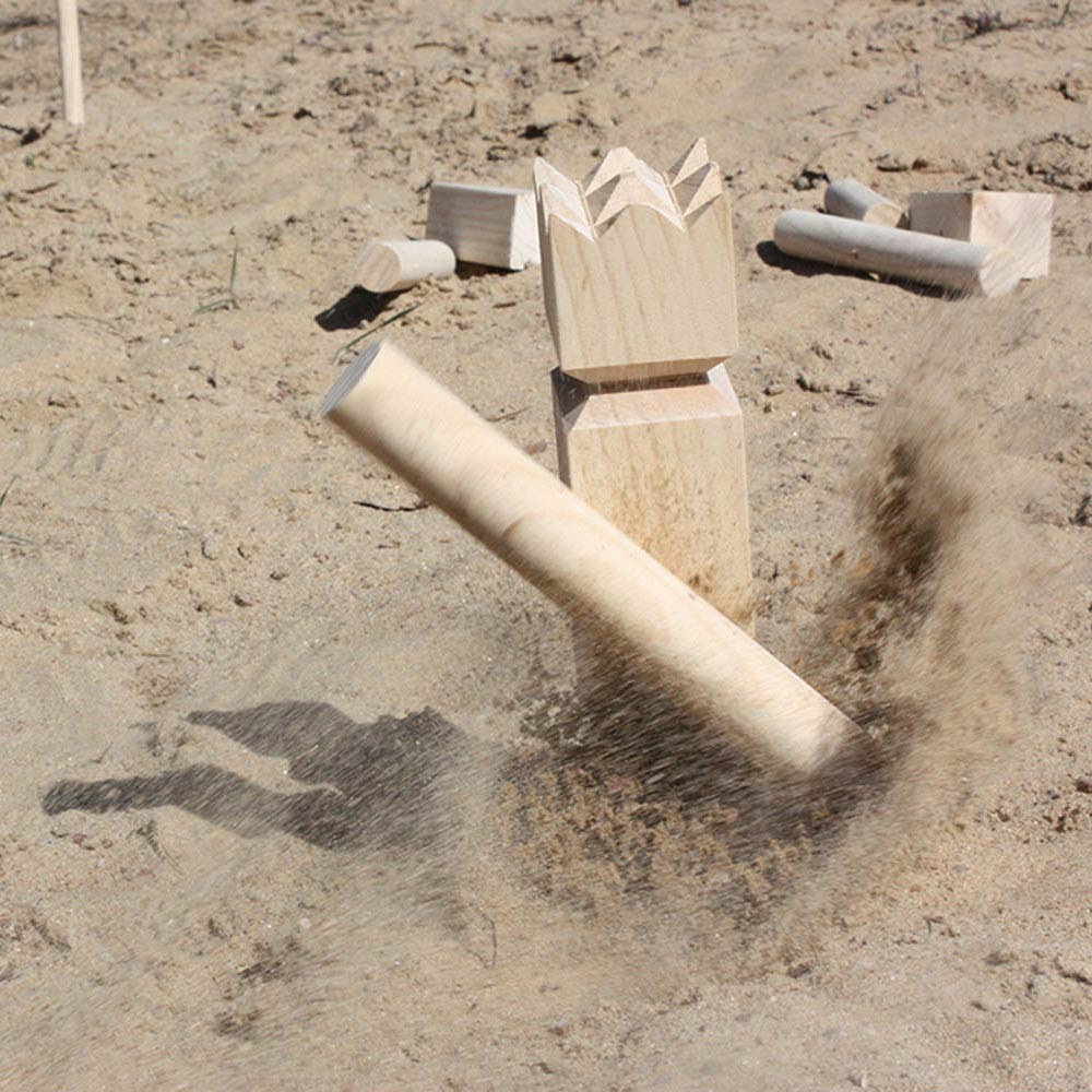 Tactic Kubb – Juego de atrapar y lanzar – Juego de lanzar original sueco en una práctica caja portátil – Madera de pino sostenible