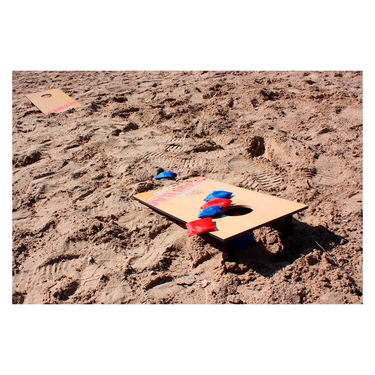 Juego táctico clásico de puf - juego de cornhole - juego al aire libre con 2 tableros