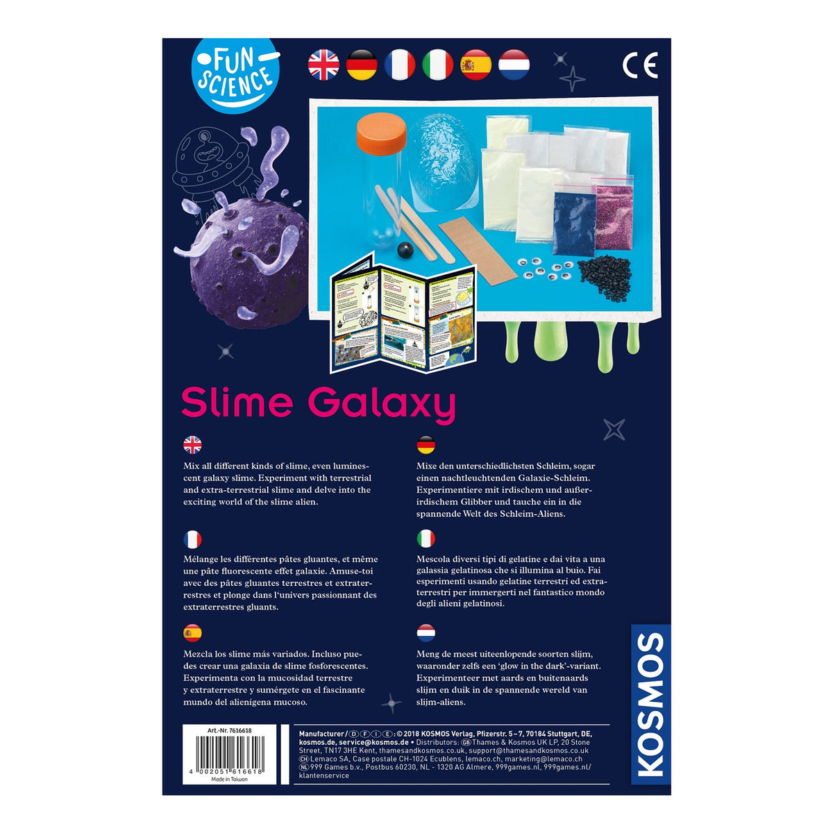 Experimento del cosmos con limo alienígena